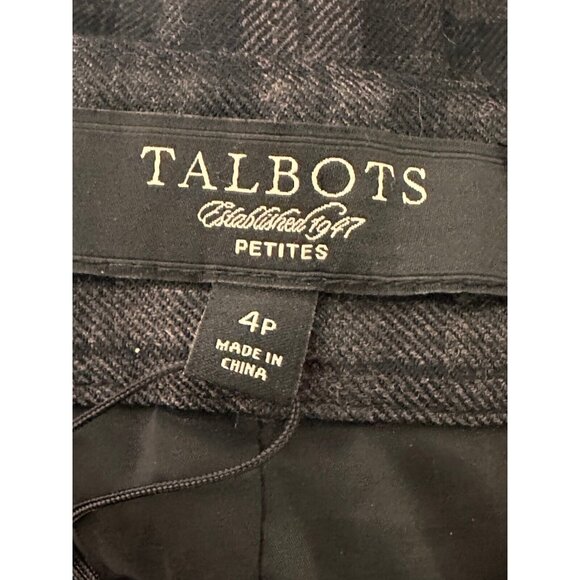 $120 Talbots Petites Women's Wool Blend Ankle Plaid Gray Pants Size 4p #1154 - Picture 10 of 12